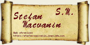 Stefan Mačvanin vizit kartica